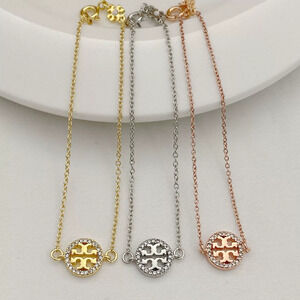 Tory Burch Round Full Diamond Letter Bracelet